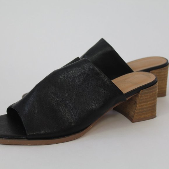 Women Black Wooden Mules - Size 7 - Picture 3 of 8